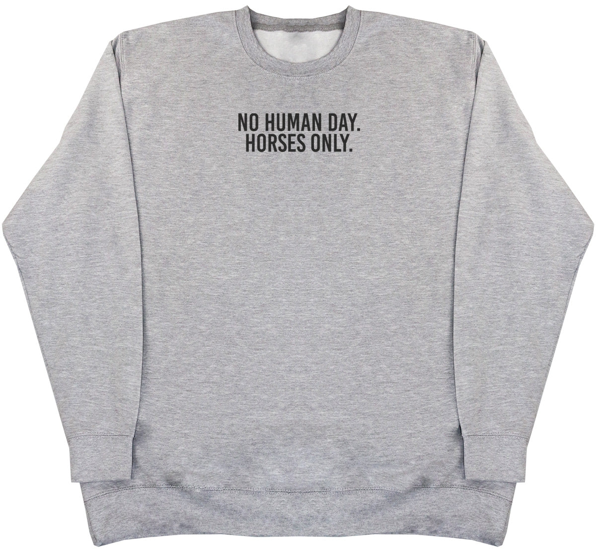 No Human Day. Horses Only - Huge Oversized Comfy Original Sweater