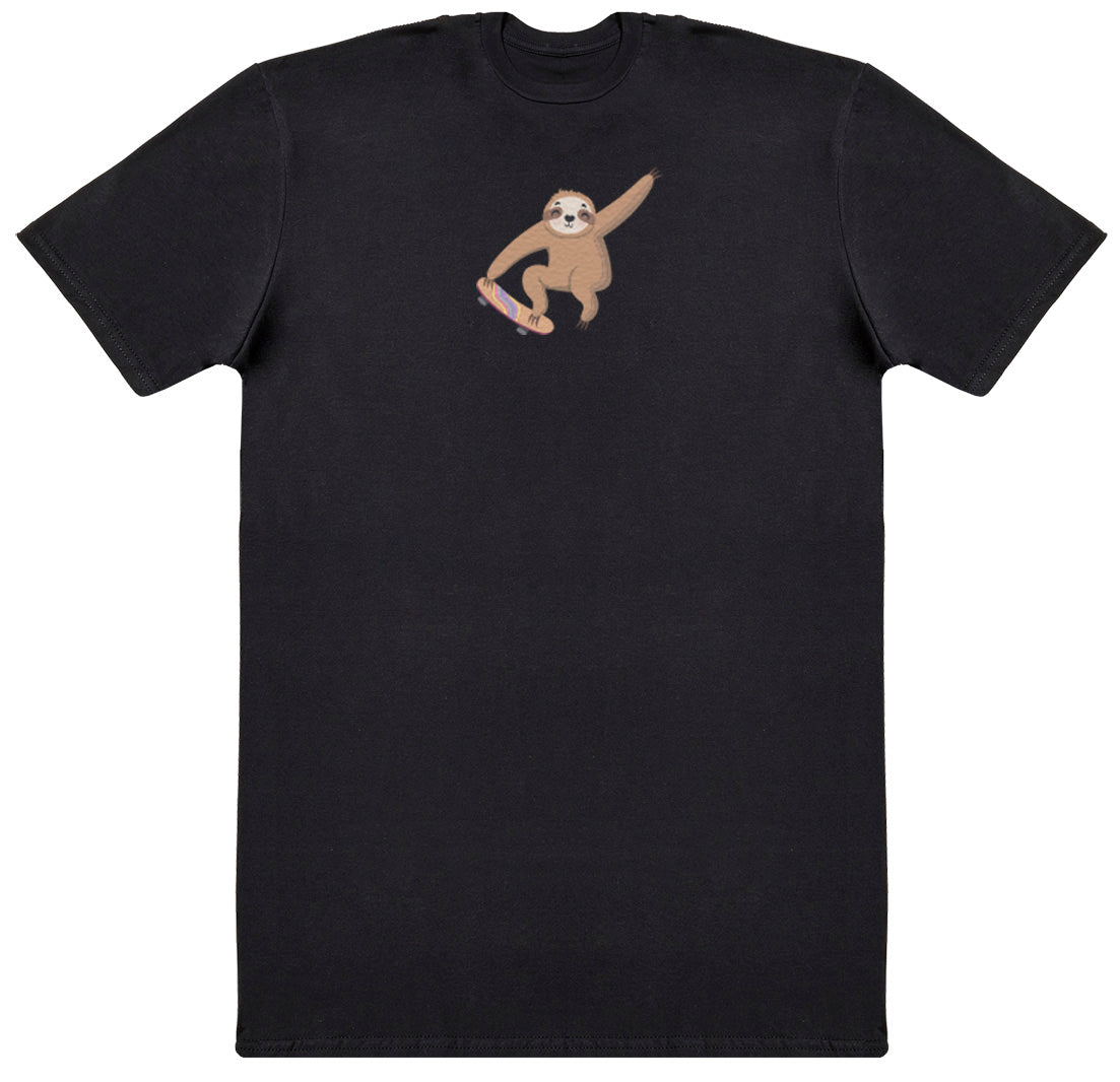 Skating Sloth - Kids Oversized Comfy T-Shirt