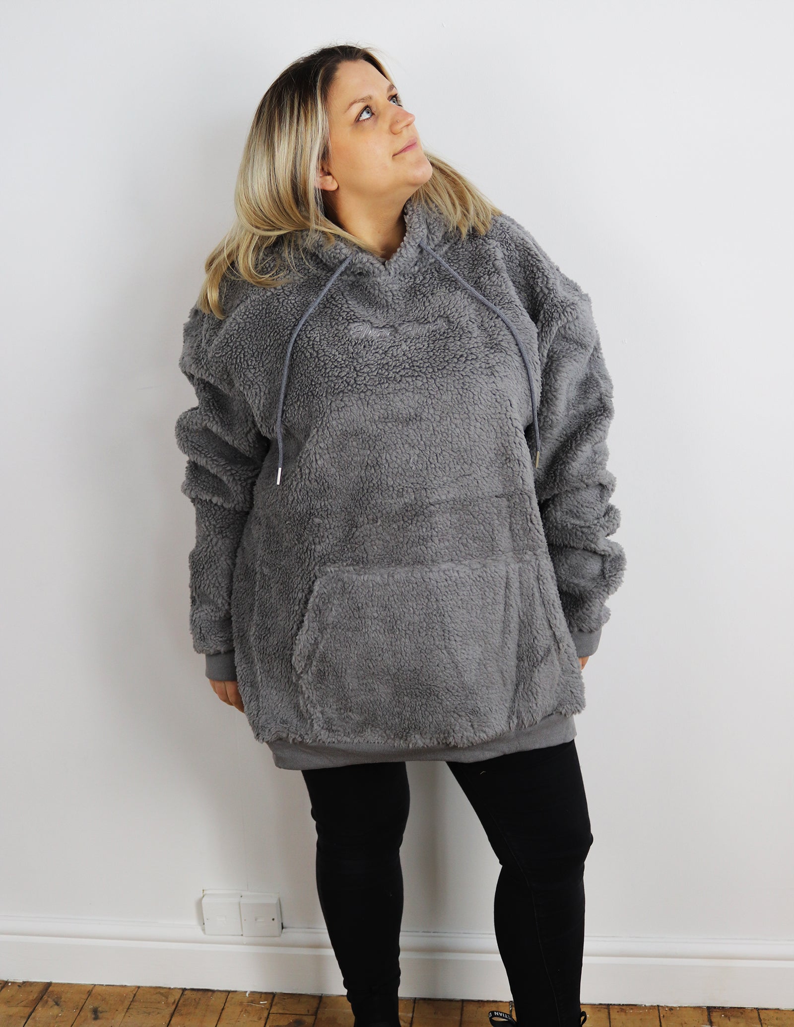 Huge Hood Grey Teddy Oversized & Huge Hoody